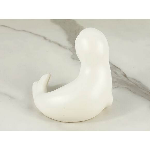 Baby Seal Sad Eyes Figurine 4" Ceramic 80s Home Decor Mexico by Oxford Vintage - Picture 9 of 16